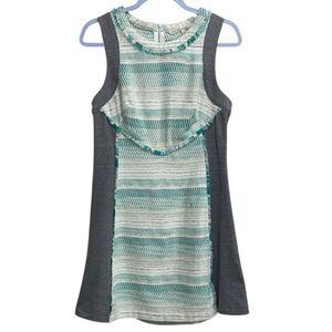 Rachel Rachel Roy Gray‎ & Green Textured Knit Shift Dress Size 10